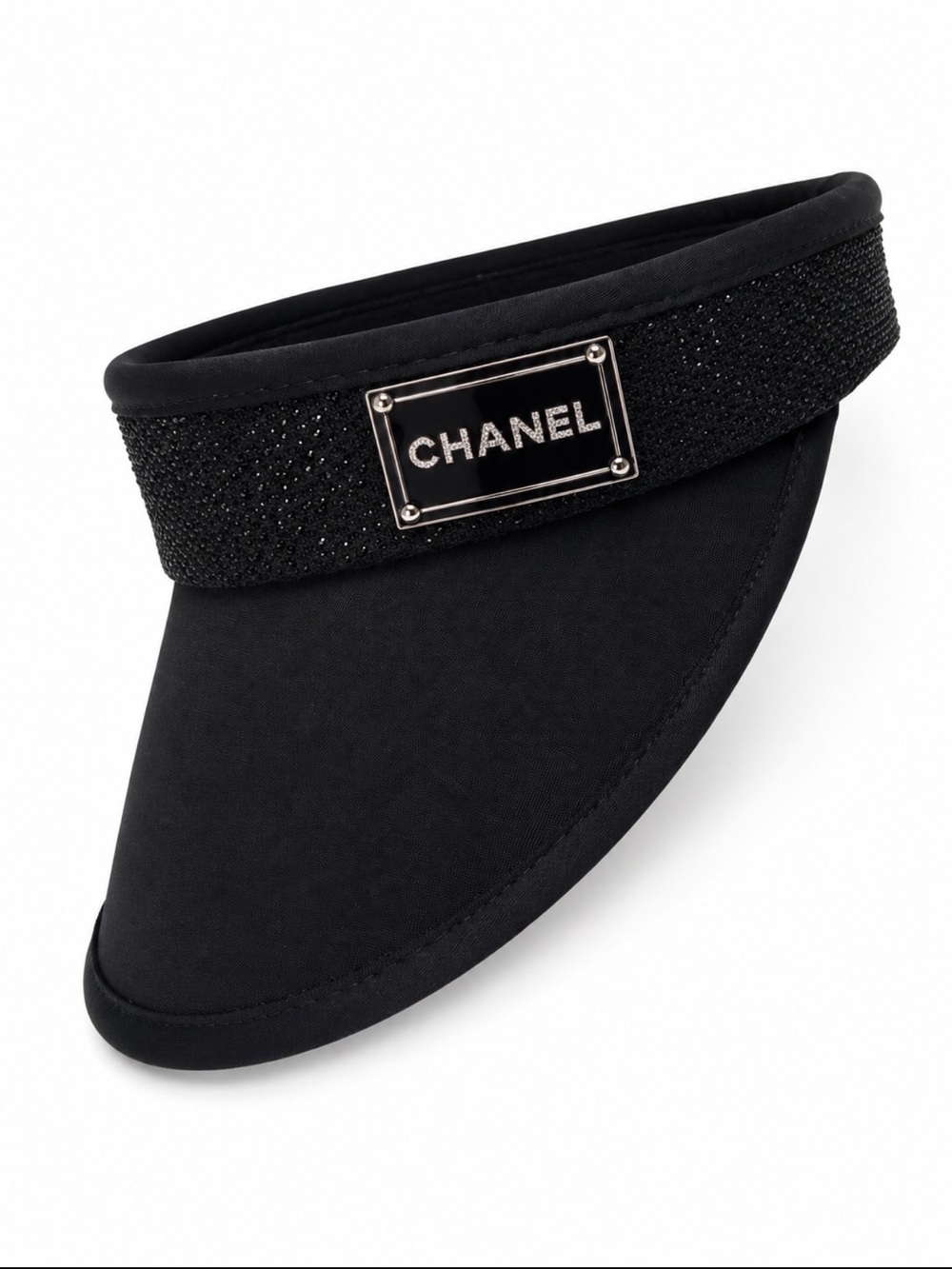 Black Visor with Logo Plaque